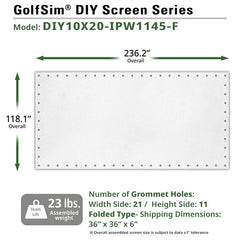 Elite Screens GolfSim DIY ImpactWhite 1145 Projector Screen