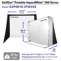 Elite Screens GolfSim Portable ImpactWhite® 350 Series Projector Screen